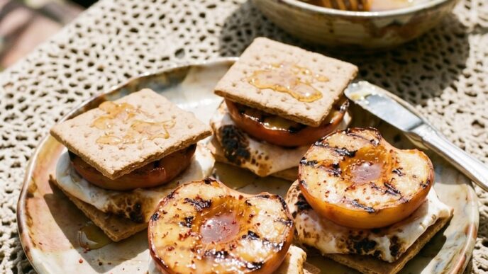 Grilled Peach Smores